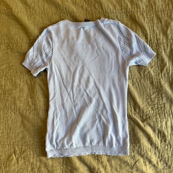 Alison Shrek | women's xsmall baby blue Short Sleeve Knit Top - Picture 5 of 6